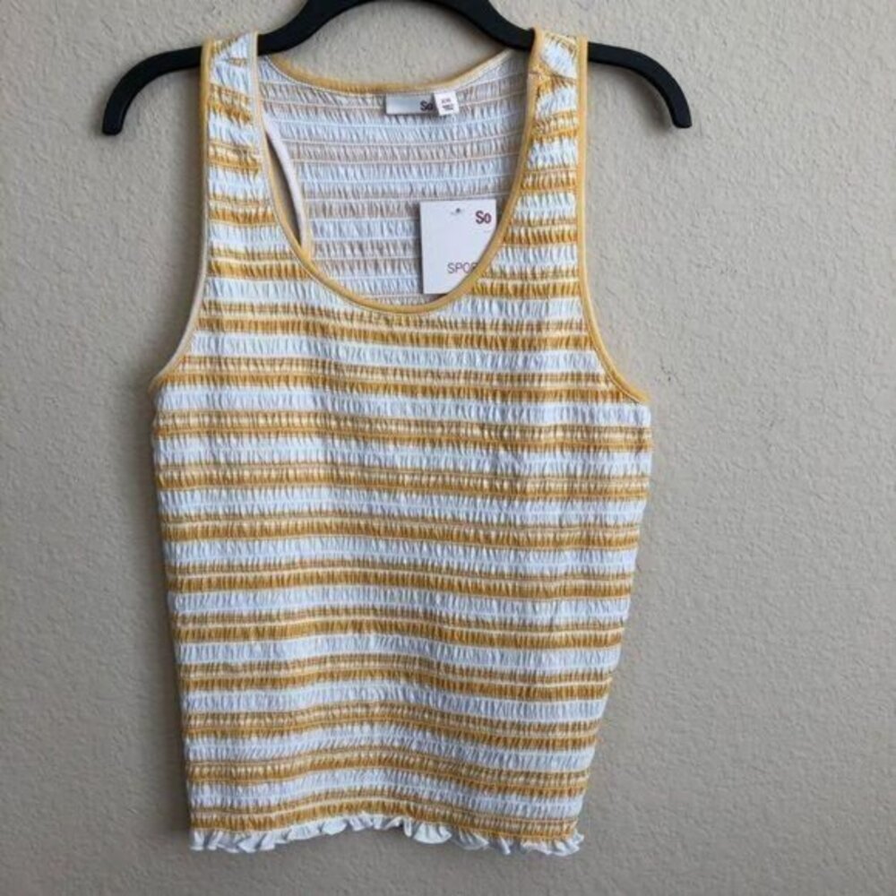 SO Tank Top Sporty Striped Stretch Racer Back NWT